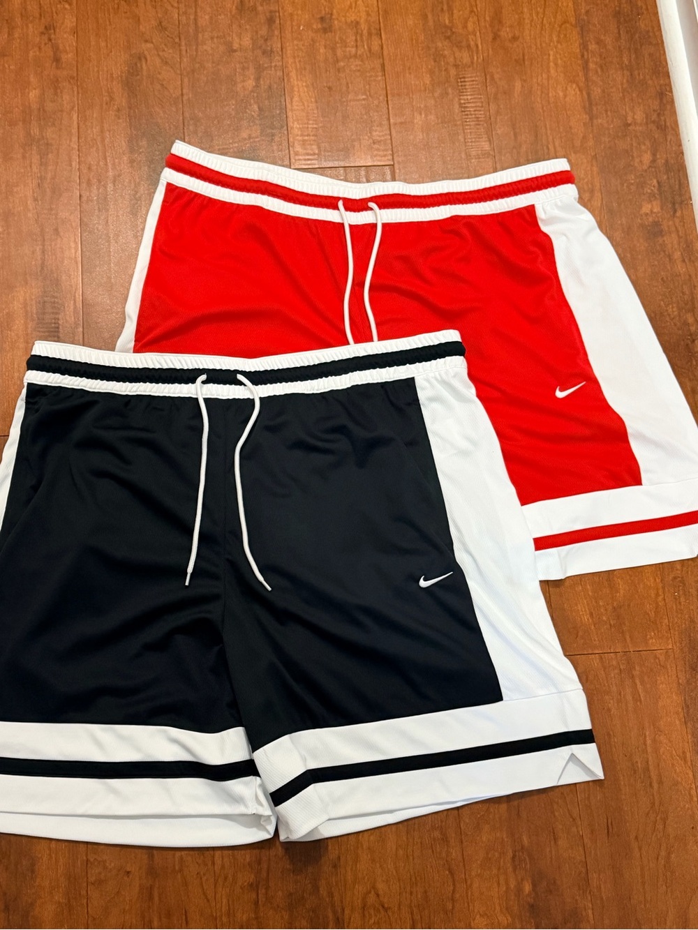 Nike Men’s basketball Shorts in Black/White and Red/White ( set of 2) XX